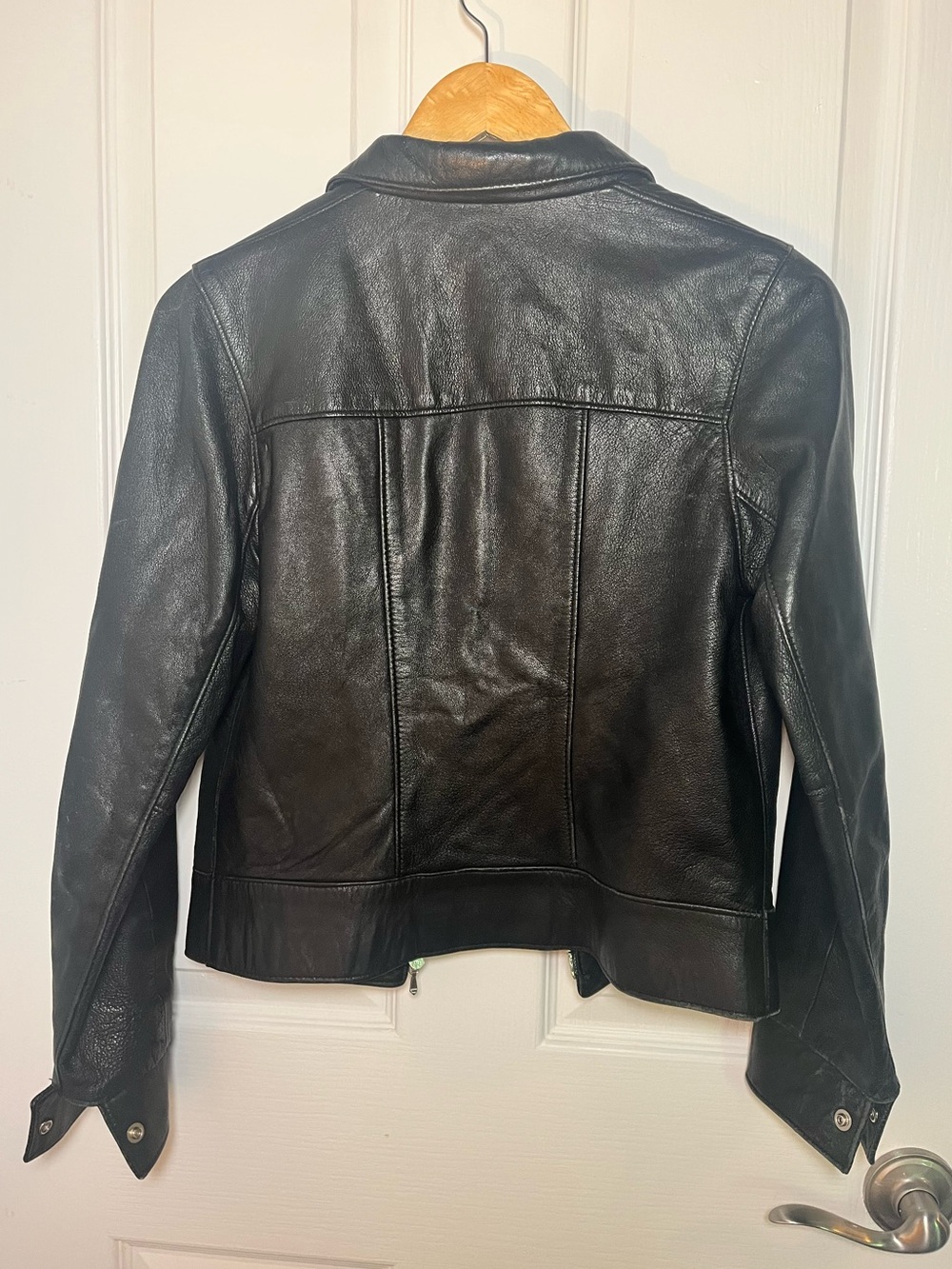 Vintage Roots Canada Black Pebbled Leather Jacket Zip Y2K - Picture 2 of 13